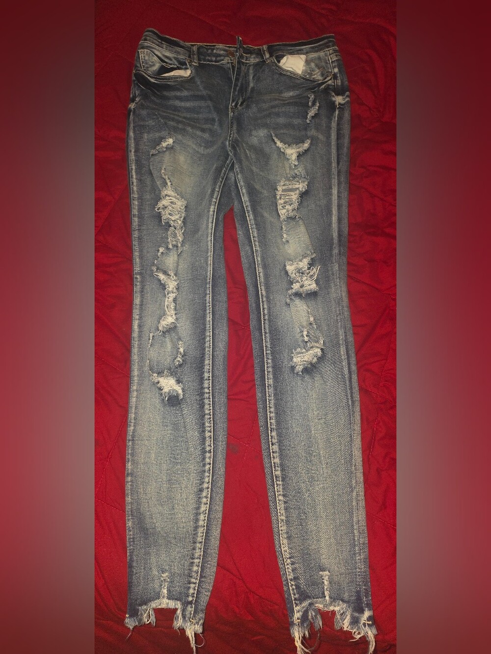 Distressed Stone Watch Acid Wash Stretch Jeggings